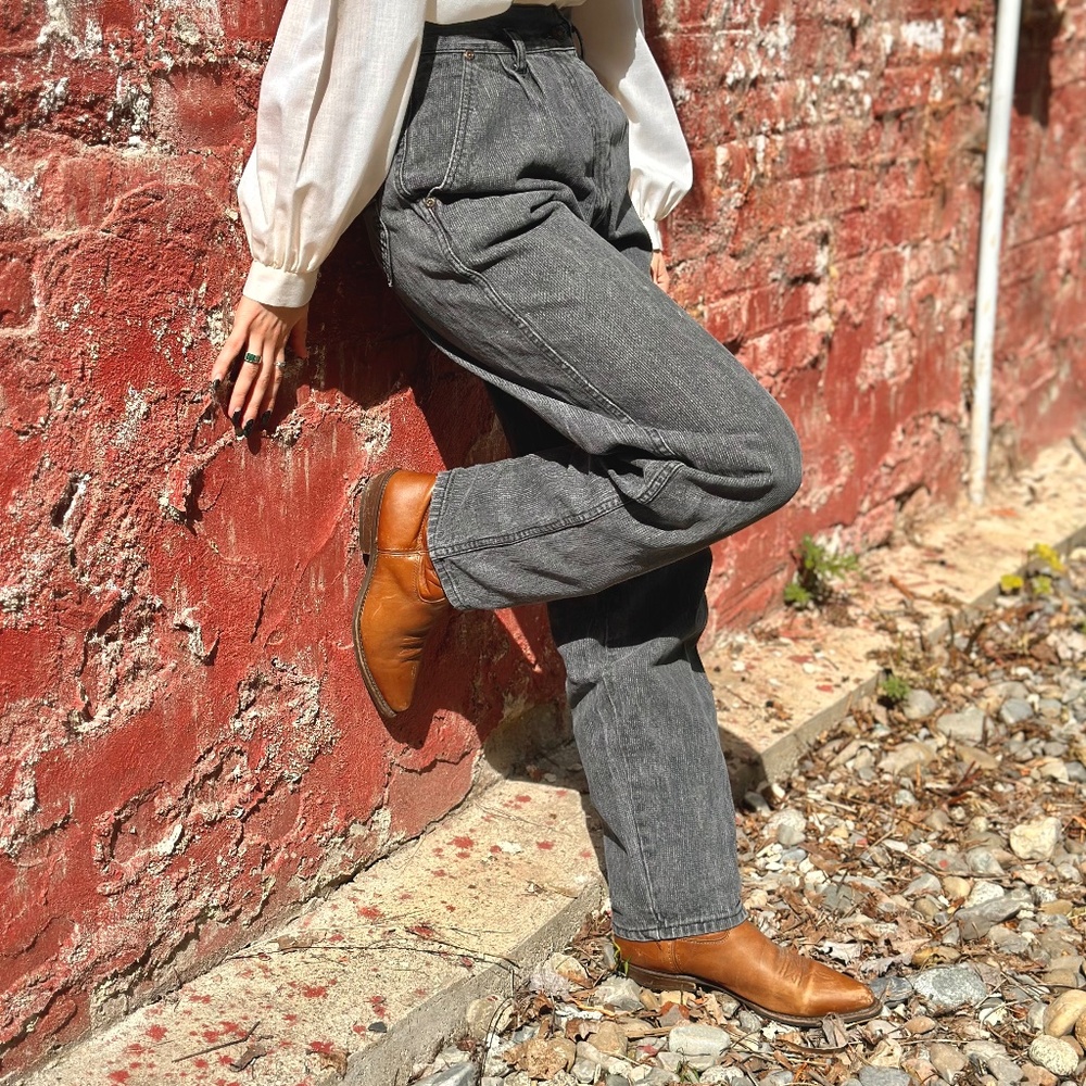 Vintage Hunters Glen Black Washed High Waist Denim Jeans Size 11/12